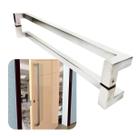 Puxador de Porta Deslocado Athenas 30 cm Aço Inox Escovado