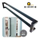 Puxador de Porta Deslocado Athenas 30 cm Preto Fosco Puxador de Porta Deslocado Athenas 30 cm Preto Fosco