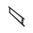 Puxador De Porta Inox Vidro Pivotante Preto 60cm M.S Puxador De Porta Inox Vidro Pivotante Preto 60cm M.S