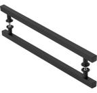 Puxador De Porta Quadrado Preto 30cm