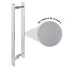 Puxador Duplo Aluminio 60 Cm Escovado Porta Pivotante ou Madeira ou Vidro Chato Cód. 6160-1