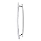 Puxador Duplo Alumínio Curvo 40cm Porta Pivotante Polido