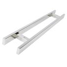 Puxador Duplo Barra Chata Reto Inox Polido 40 cm