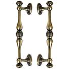 Puxador Duplo Bergen 280mm Bronze Antigo Porta Pivotante Correr Passagem Madeira Vidro Colonial Clássico Rústico Máxima Metais