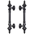 Puxador Duplo Classic 260mm Preto Fosco Porta Pivotante Correr Passagem Madeira Vidro Colonial Clássico Rústico - Máxima Metais