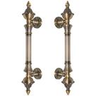 Puxador Duplo Classic 335mm Bronze Antigo Porta Pivotante Correr Passagem Madeira Vidro Colonial Clássico Rústico - Máxima Metais