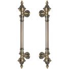 Puxador Duplo Classic 530mm Bronze Antigo Porta Pivotante Correr Passagem Madeira Vidro Colonial Clássico Rústico - Máxima Metais