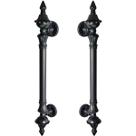 Puxador Duplo Classic 530mm Preto Fosco Porta Pivotante Correr Passagem Madeira Vidro Colonial Clássico Rústico - Máxima Metais