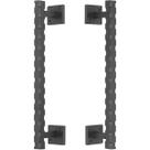 Puxador Duplo Colonial Aço Thor Preto Fosco 300mm Colonial Industrial Medieval Rancho Sítio