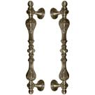Puxador Duplo Florence 430mm Bronze Antigo Porta Pivotante Correr Passagem Madeira Vidro Colonial Clássico Rústico - Máxima Metais