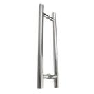 Puxador duplo inox polido tipo h 30/450mm porta portao