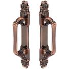 Puxador Duplo Mozart 280mm Cobre Antigo Porta Pivotante Correr Passagem Madeira Vidro Colonial Clássico Rústico Máxima Metais