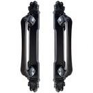 Puxador Duplo Mozart 280mm Preto Fosco Porta Pivotante Correr Passagem Madeira Vidro Colonial Clássico Rústico Máxima Metais