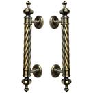 Puxador Duplo Napoli 305mm Bronze Antigo Porta Pivotante Correr Passagem Madeira Vidro Colonial Clássico Rústico Máxima Metais
