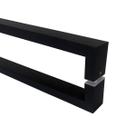 Puxador Duplo Porta Square Inox 80cm - Quadrado Preto Fosco