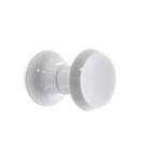 Puxador duplo redondo de resina para porta de vidro branco médio