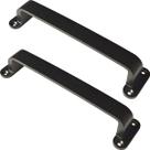 Puxador Duplo Rústico Colonial Porta Pivotante Correr Gaveta Armario Milano 148mm Preto Fosco