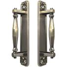 Puxador Duplo Strauss 250mm Bronze Antigo Porta Pivotante Correr Passagem Madeira Vidro Colonial Clássico Rústico Máxima Metais