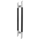 Puxador Duplo Tubular Ponta Diagonal 1.1/4 Alumínio / Inox 304 - Preto Text. / Polido
