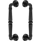 Puxador Duplo Victoria 305mm Preto Fosco Porta Pivotante Correr Passagem Madeira Vidro Colonial Clássico Rústico Máxima Metais