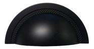 Puxador Estilo Concha Shell 64mm Preto Fosco Zen Design