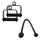 Puxador Estribo Fechado Par + Puxador Corda Triceps Profissional Academia Puxador Estribo Fechado Par + Puxador Corda Triceps Profissional Academia
