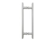 Puxador H duplo 40x30cm reto barra chata para porta de vidro e portão - Branco