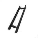 Puxador H Inox Barra 60cm Porta de Vidro Madeira - Preto