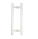 Puxador H Tubular Duplo Porta Madeira Vidro 40cm Branco Puxador H Tubular Duplo Porta Madeira Vidro 40cm Branco