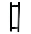 Puxador H Tubular Duplo Porta Madeira Vidro 40cm Preto Puxador H Tubular Duplo Porta Madeira Vidro 40cm Preto