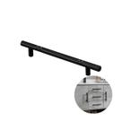Puxador Haste Redondo Preto Com Friso 128 Mm / 17 Cm Para Gavetas Mk