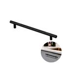 Puxador Haste Redondo Preto Com Friso 256 Mm 30 Cm Para Gavetas Mk Puxador Haste Redondo Preto Com Friso 256 Mm 30 Cm Para Gavetas Mk
