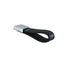 Puxador Hund de Couro Preto e Cromado 2878 Linha Etnic Torralba