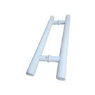 Puxador inox branco tipo h - redondo porta vidro temperado madeira aluminio 450x300 wr