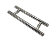 Puxador Inox H (45x30)cm Cromado P/ Porta Blindex Portão