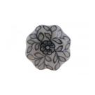Puxador P/Moveis Ceramica Flor Folhas Colorido Ponto