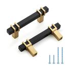 Puxador para armário HOME EDIT em liga de zinco, preto fosco e dourado, 6,4 cm Puxador para armário HOME EDIT em liga de zinco, preto fosco e dourado, 6,4 cm