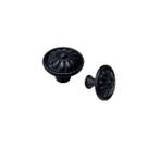 Puxador para Armário QCAA Vintage Preto Fosco 3 cm, Kit com 4