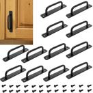 Puxador para armário TOPZEA kit com 12 unidades preto fosco 14,7 cm