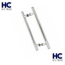 Puxador para Porta Madeira ou Vidro ou Pivotante Alumínio Tubular Polido 60 cm