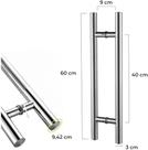 Puxador porta de entrada aço inox escovado 60cm reforçado fosco redondo Puxador porta de entrada aço inox escovado 60cm reforçado fosco redondo