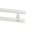 Puxador Porta Duplo Em Aço Inox 40cm Modelo Flat Economy