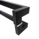 Puxador Porta Duplo Em Aço Inox 40cm Modelo Solution Preto