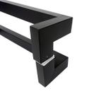 Puxador Porta Duplo Em Aço Inox 60cm Modelo Solution Preto