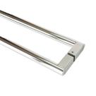 Puxador Porta Pivotante Madeira Vidro Inox Slim 80cm