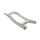 Puxador Porta Portão Madeira Vidro 60cm Inox Curvo Onda S