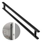 Puxador Porta Preto 1 Metro Madeira Vidro Inox 304 Escovado Puxador Porta Preto 1 Metro Madeira Vidro Inox 304 Escovado