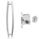 Puxador Porta Tubo Curvo Arco 100cm + Fechadura Rolete Polido Puxador Porta Tubo Curvo Arco 100cm + Fechadura Rolete Polido