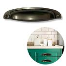 Puxador Provençal Paris Concha Meia Lua Titanio Acetinado 96mm P/ Móveis