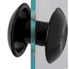 Puxador Redondo Resina Médio Porta De Vidro Pivotante De Correr Blindex Cor Preto